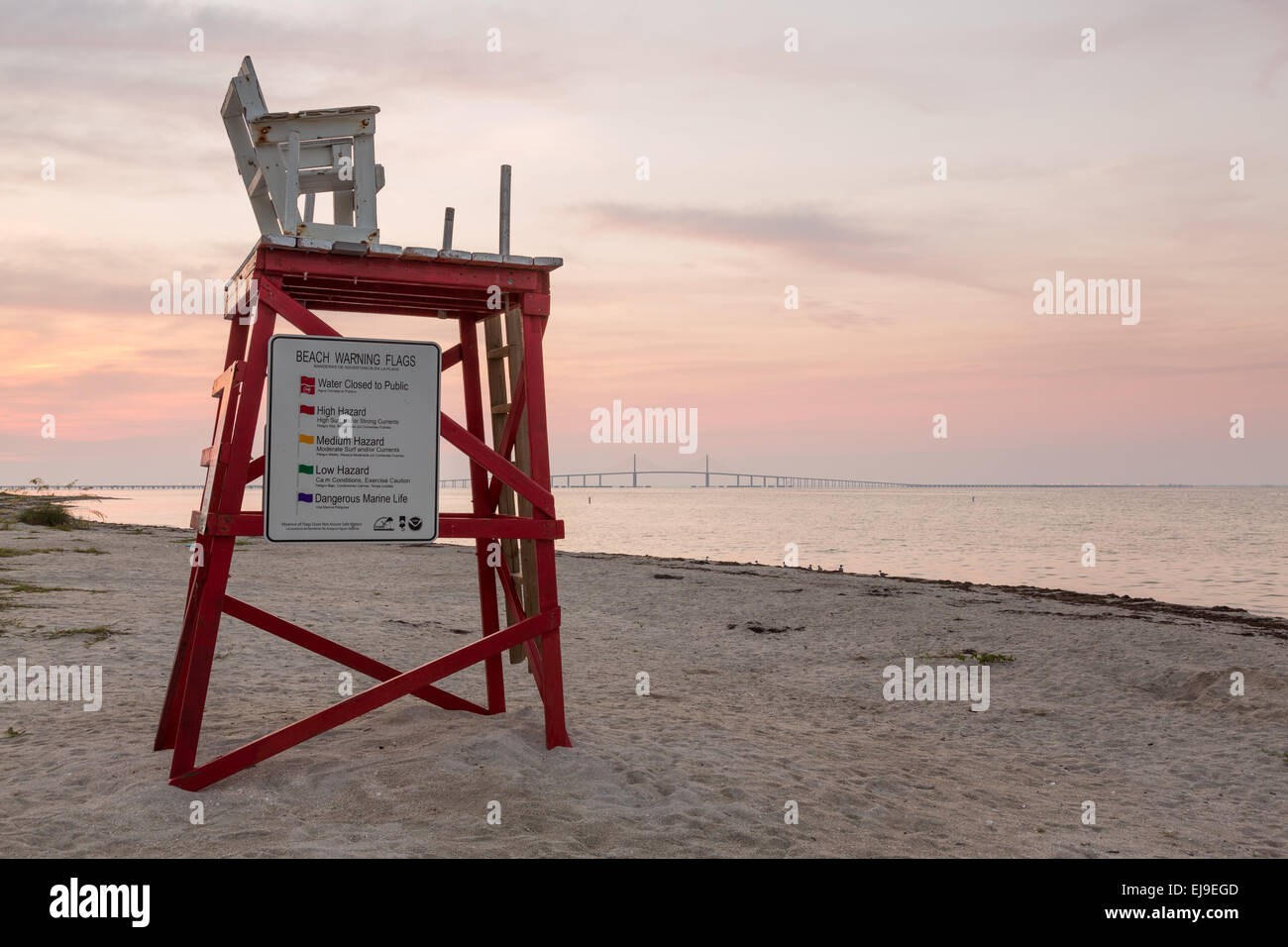 Lifeguard stand in Fort De Soto Florida Stock Photo