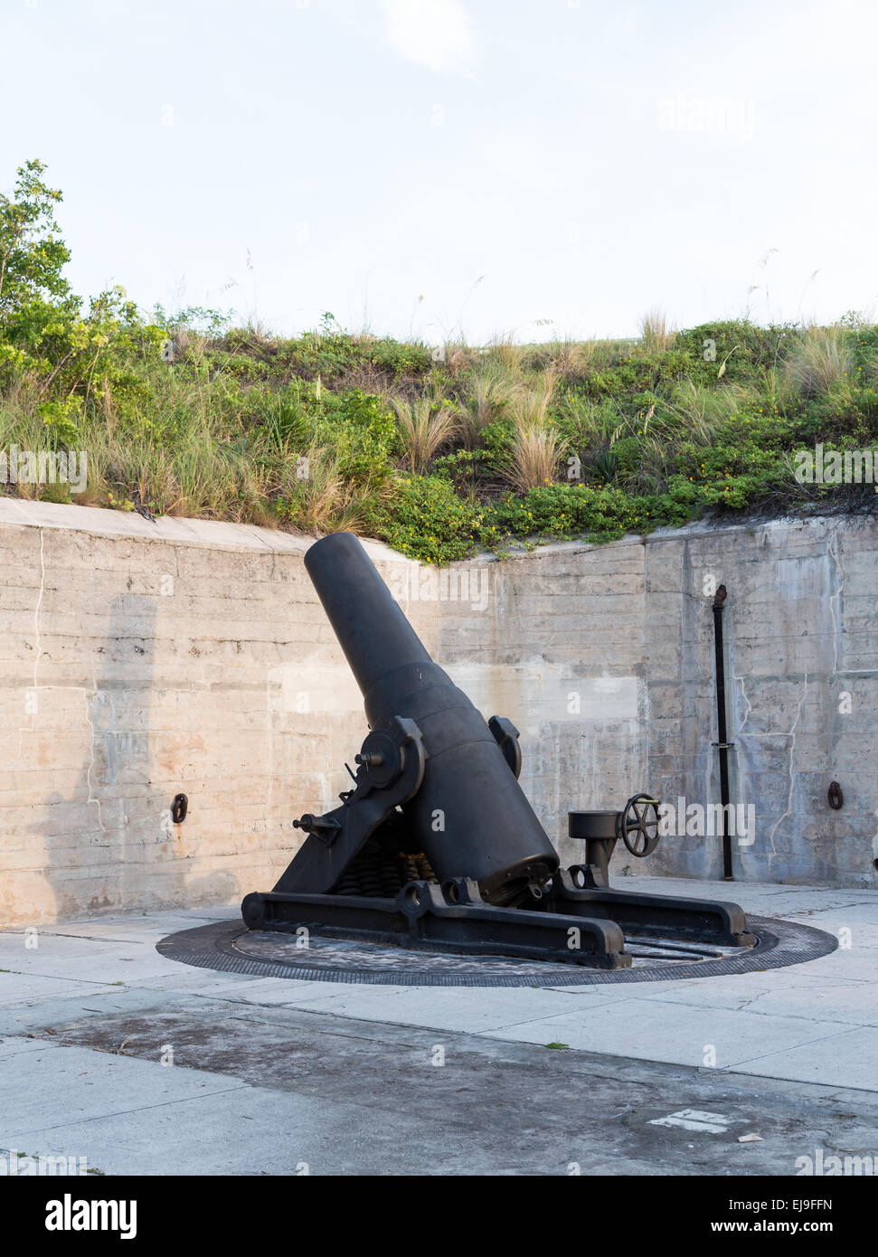 Old artillery guns at Fort de Soto Florida Stock Photo