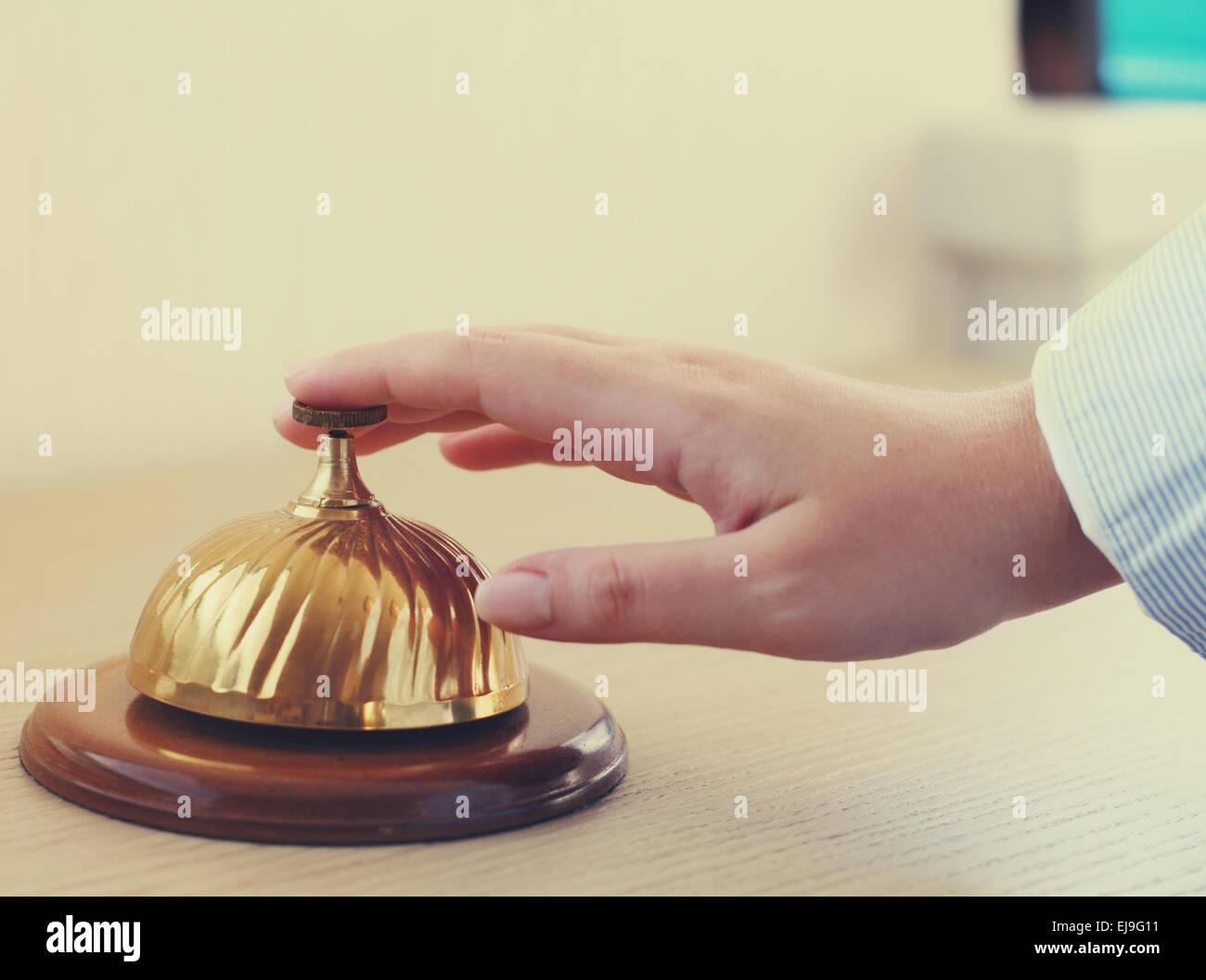 Woman counter bell hi-res stock photography and images - Alamy