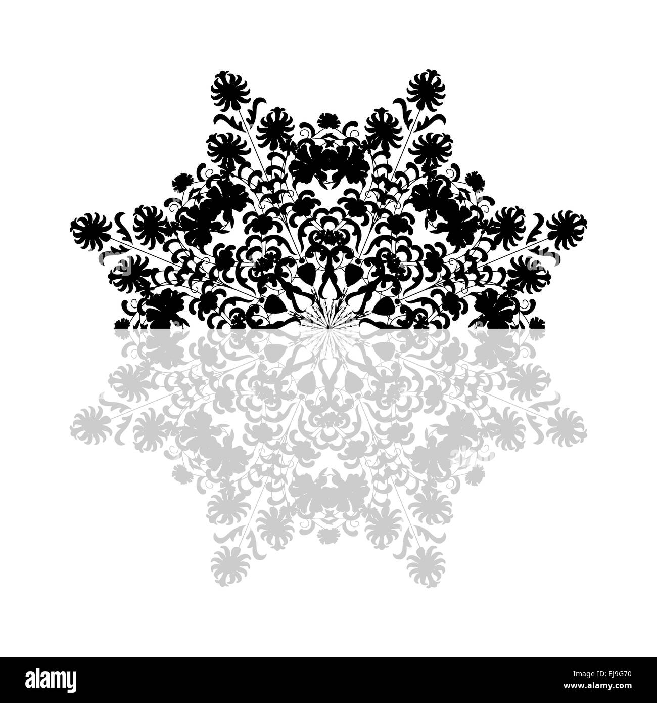 Floral frame border decorative design Black and White Stock Photos ...