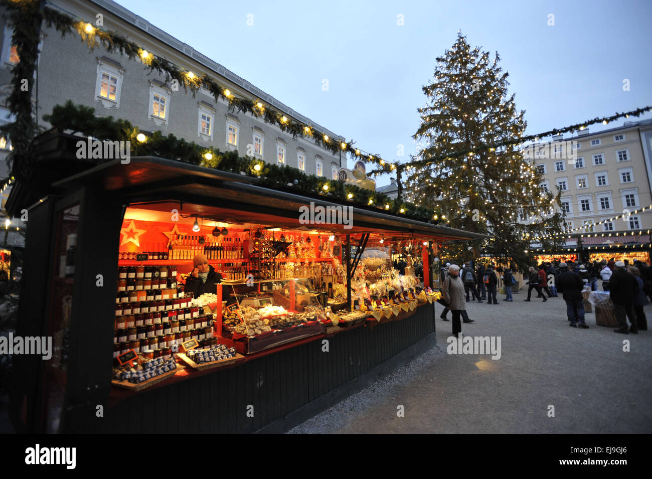 christmas market in Salzburg, Austria Stock Photo