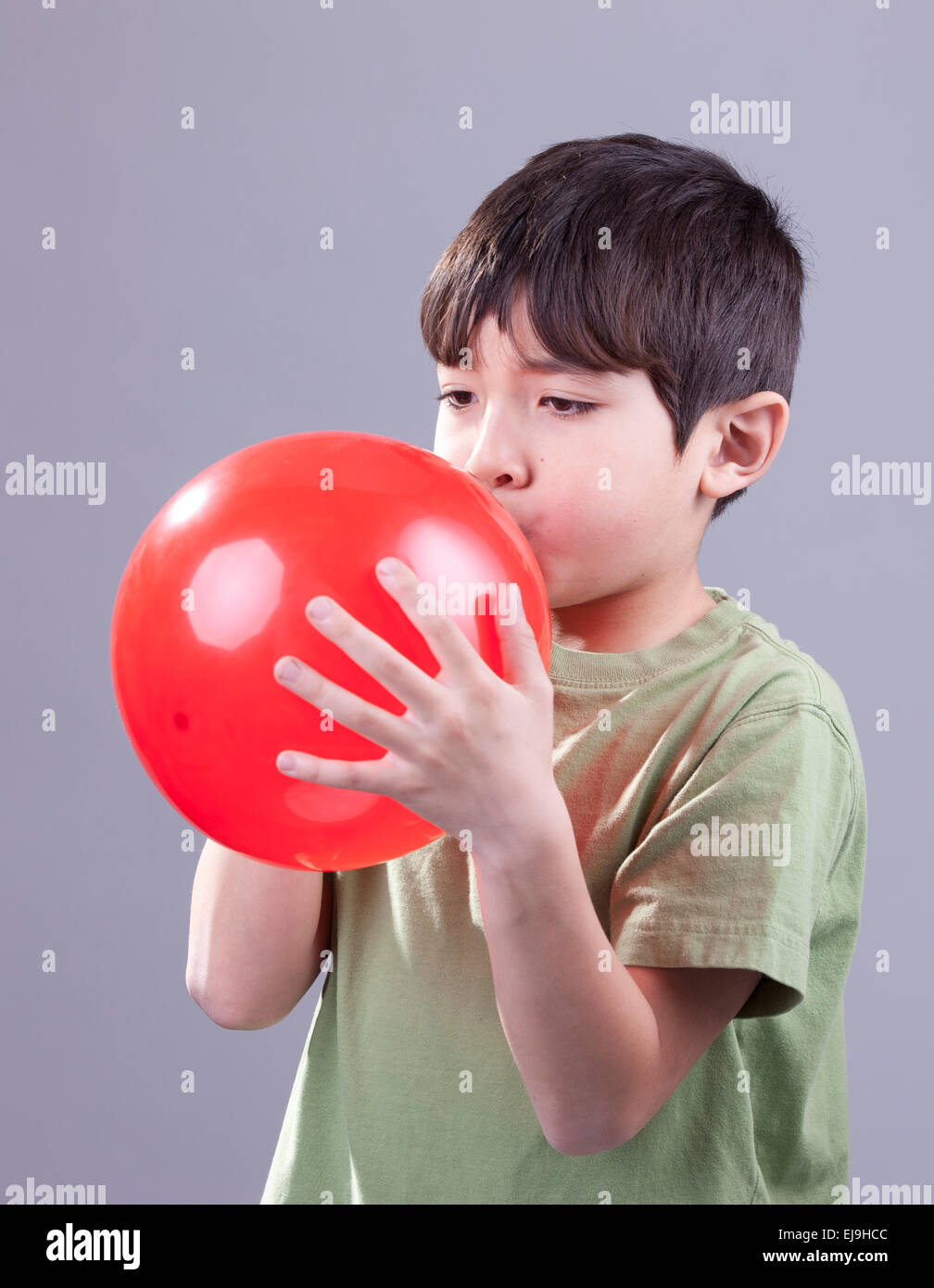Boy and red balloon Stock Photo Alamy