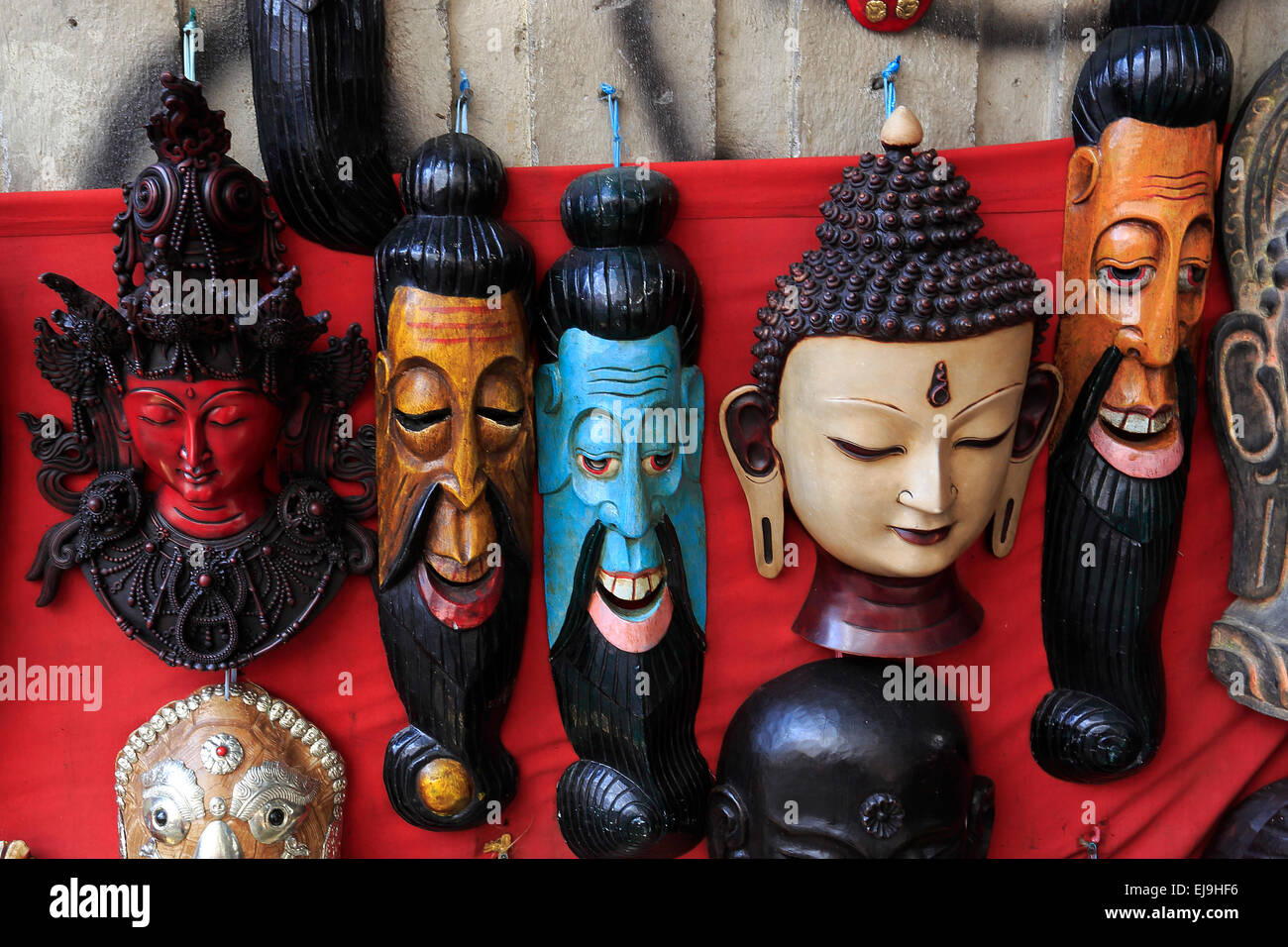 Souvenir stalls and shops, Thamel district, Kathmandu city, Nepal, Asia. Stock Photo