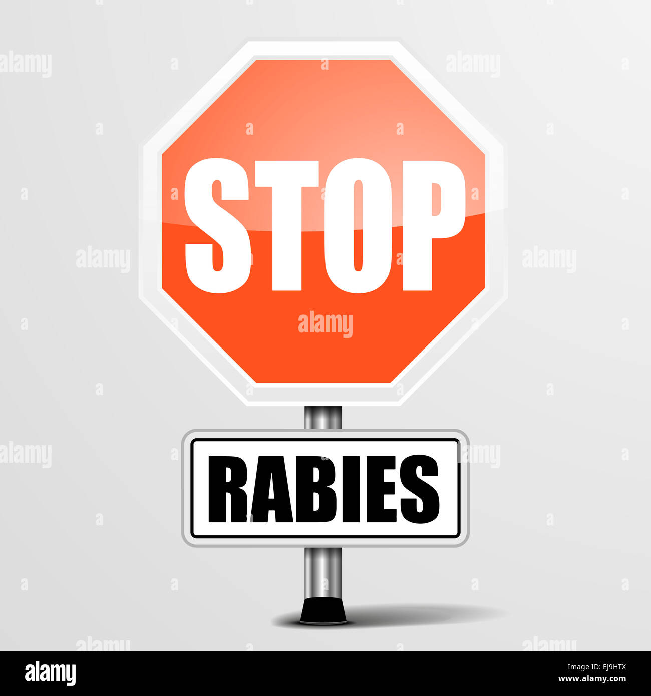 red rabies Stop Sign Stock Photo