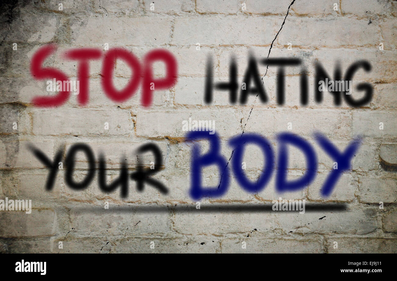 Stop Hating Your Body concept Stock Photo - Alamy