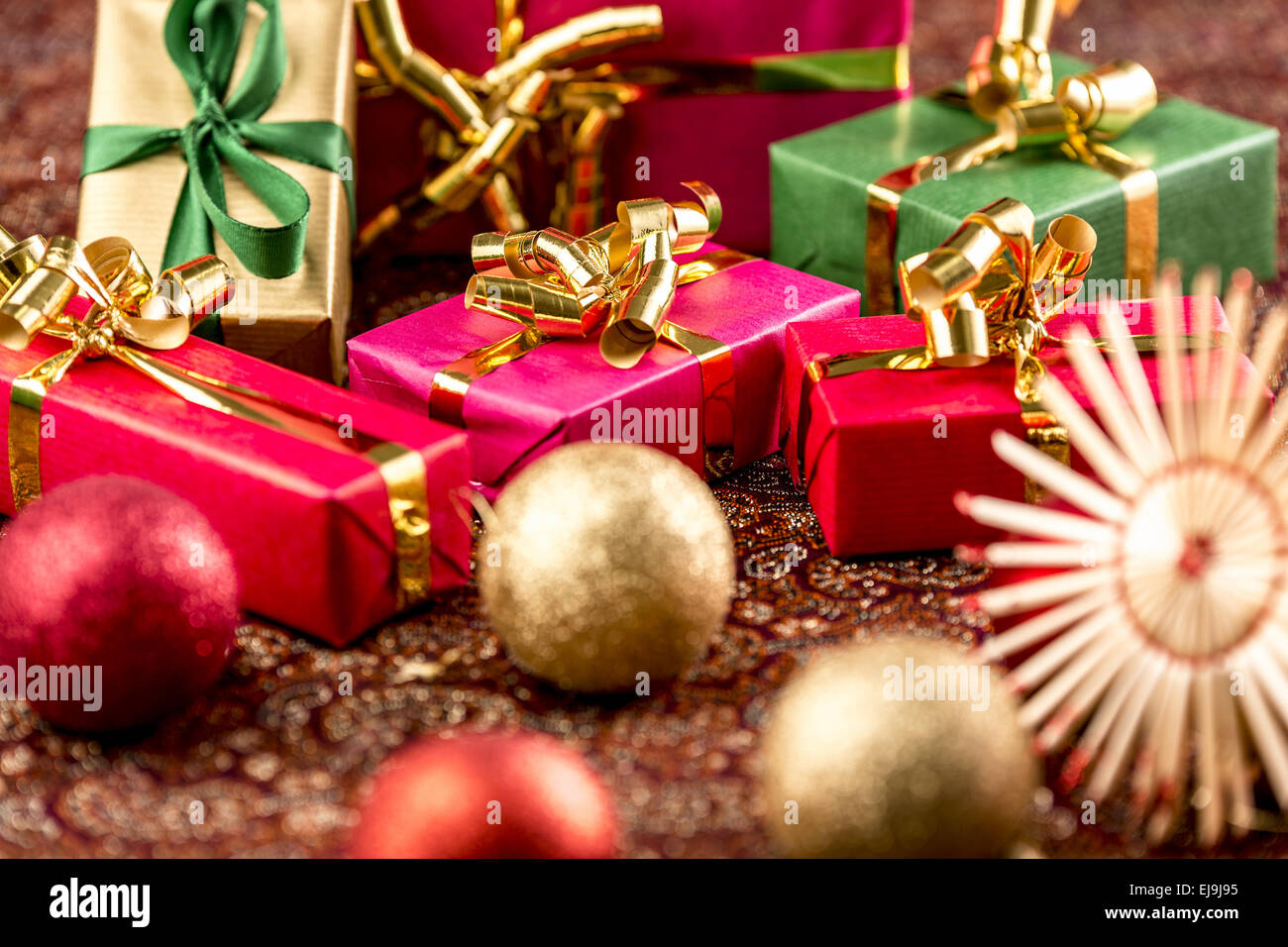 Gifts, Almost as Small as Christmas Baubles Stock Photo