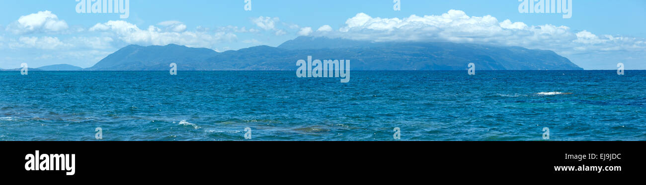 Summer sea panorama (Greece, Lefkada). Stock Photo