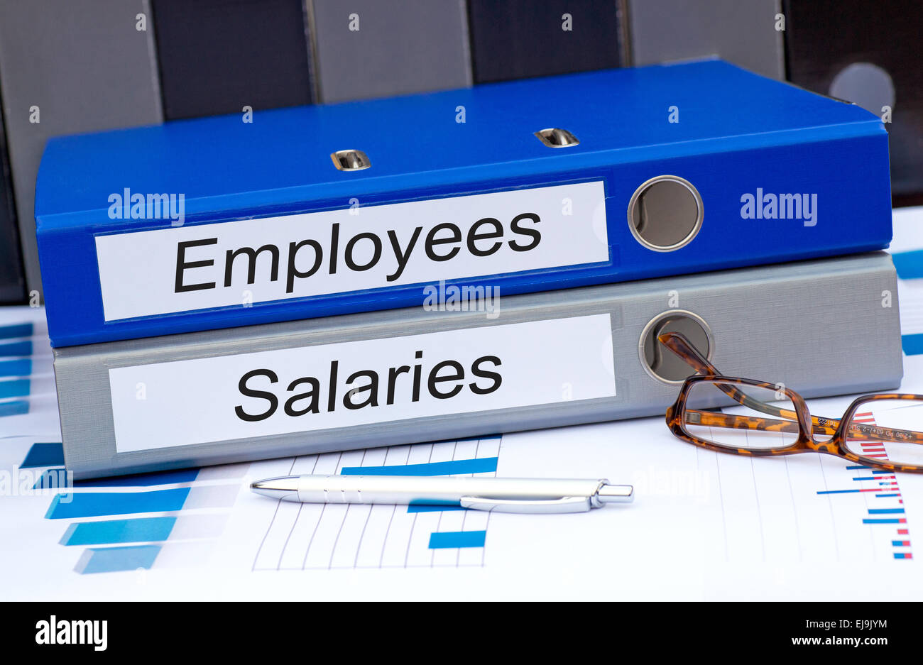Employees and Salaries Stock Photo