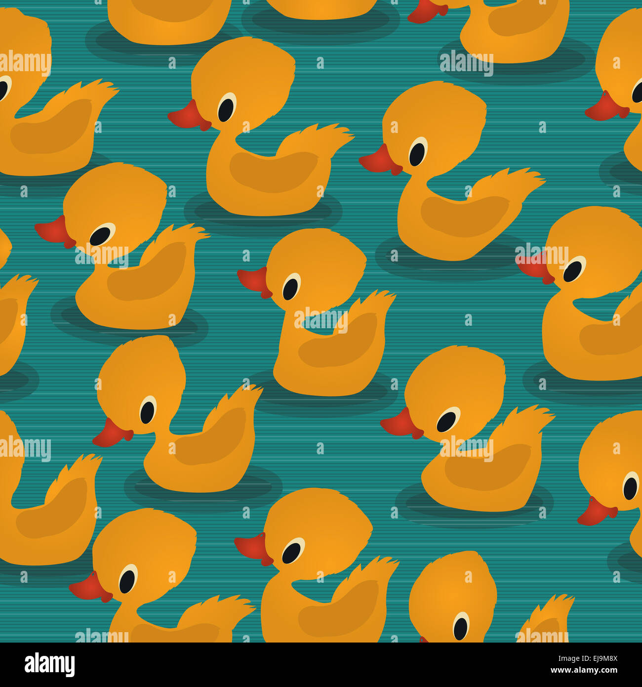 Baby ducks pattern Stock Photo