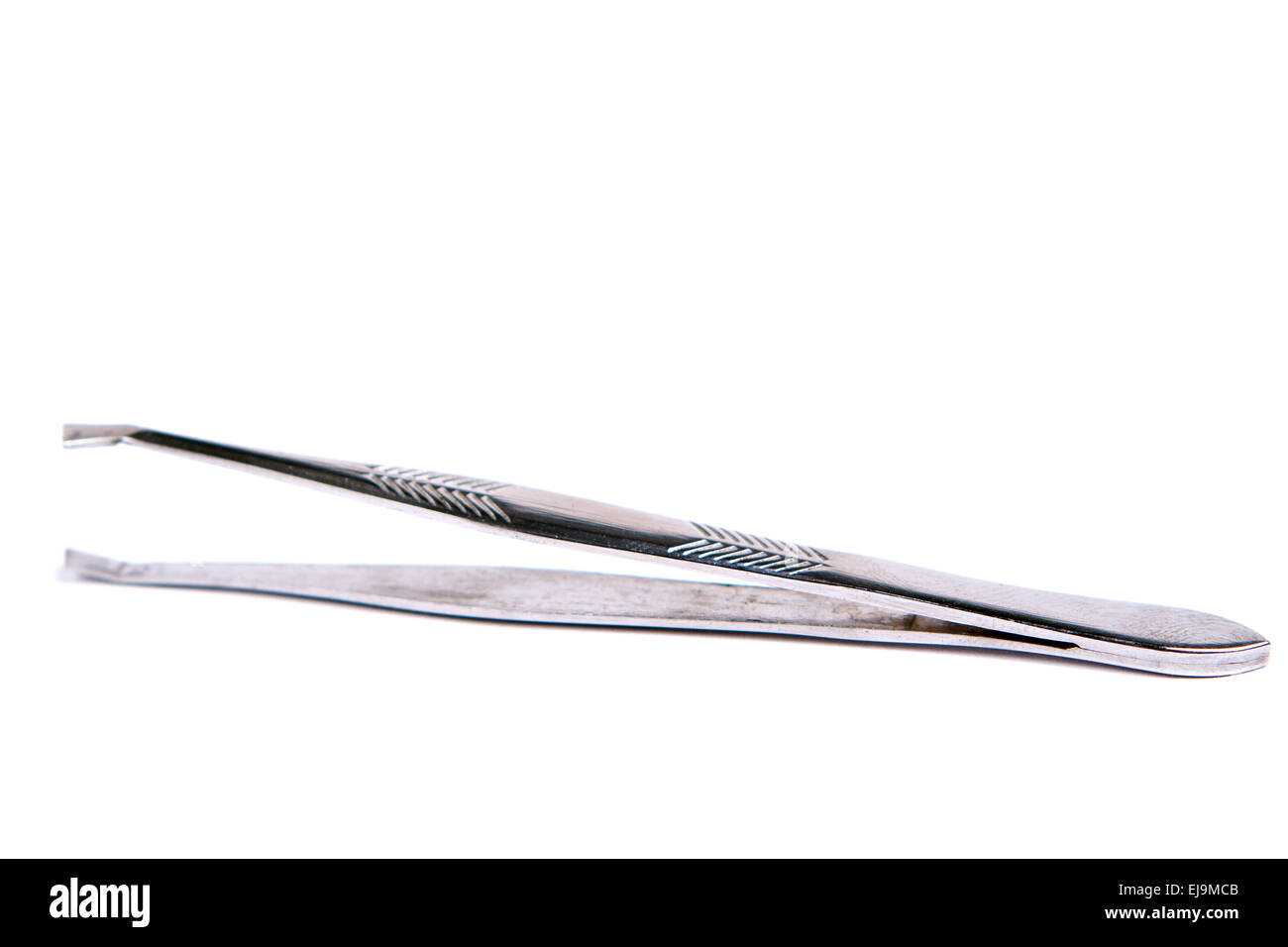 Pair of steel tweezers Stock Photo Alamy