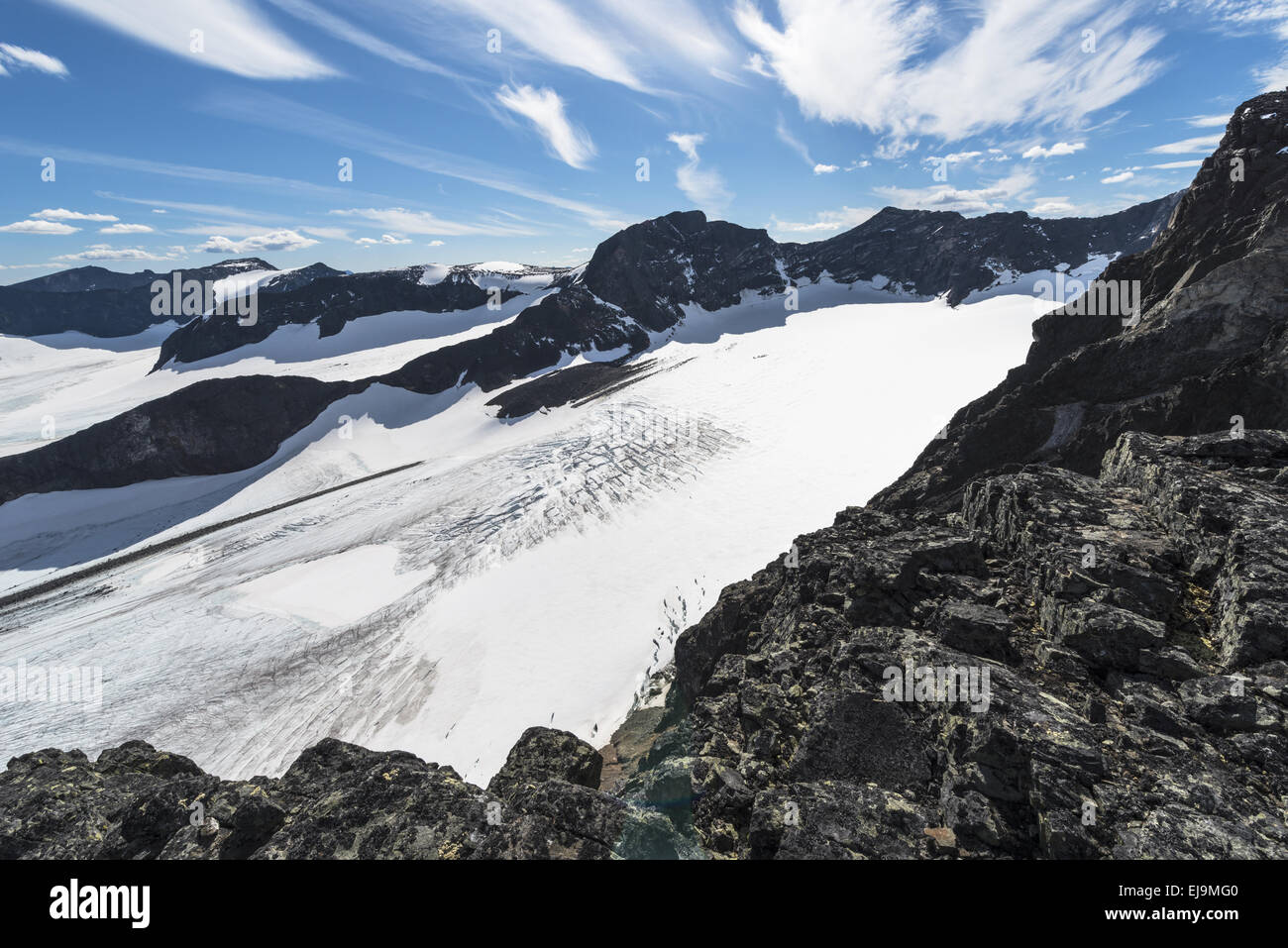 glaciers, Sarek NP, Lapland, Sweden Stock Photo