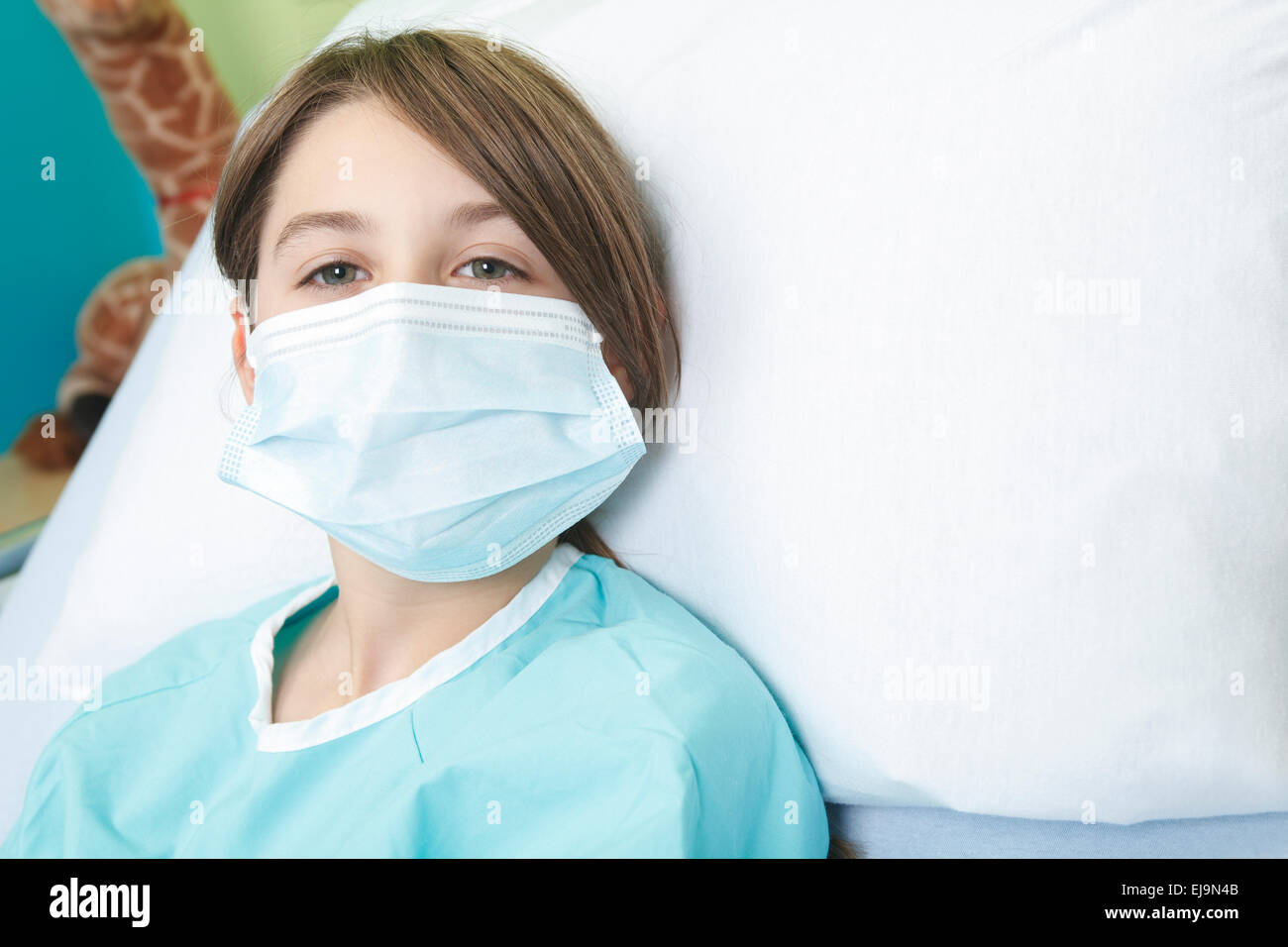 Little girl in hospital bed Stock Photo Alamy