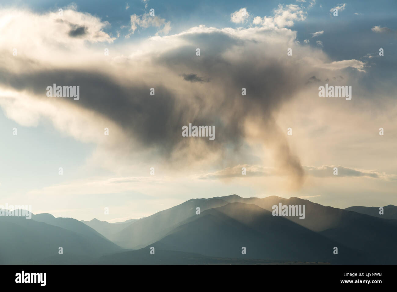 Unusual clouds over mountains of Colorado Stock Photo