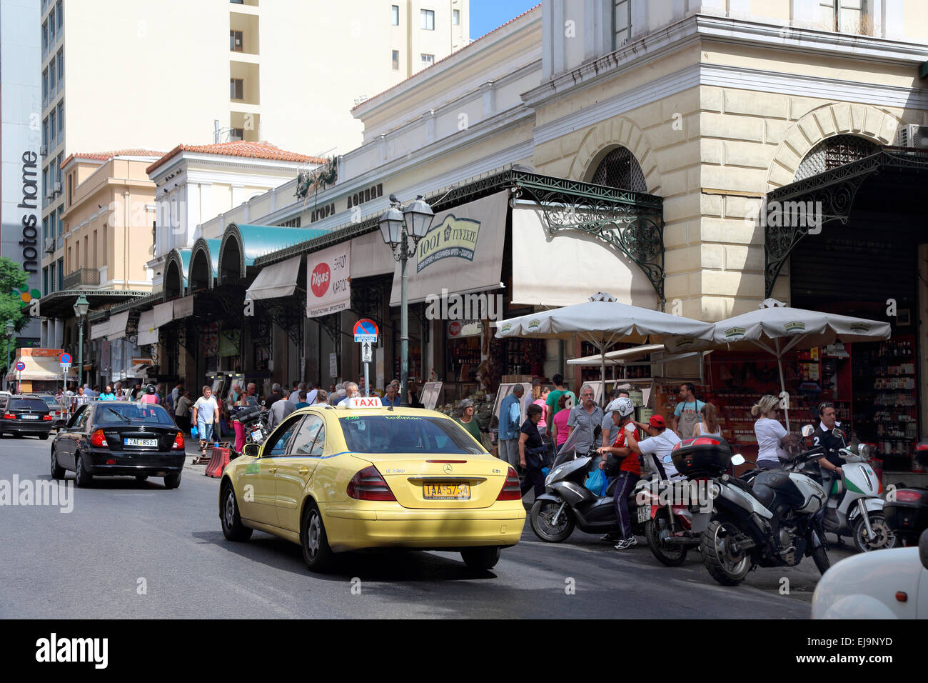 Greece Athens Athinas Street Central Market Stock Photo