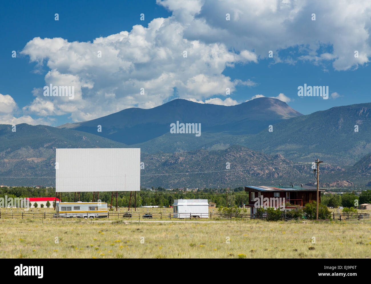 Drive in movie theater in Buena Vista CO Stock Photo