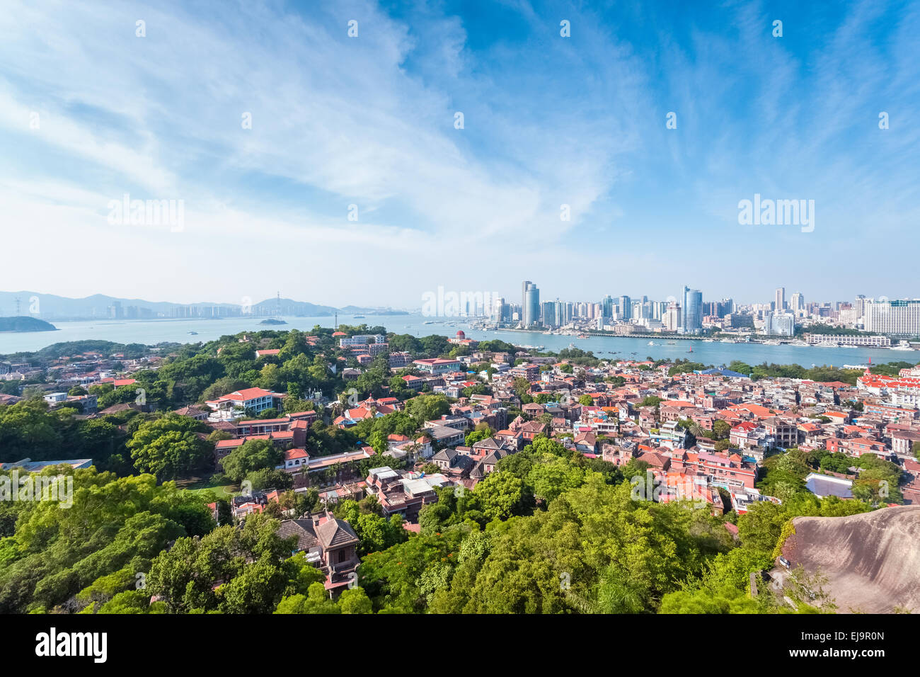 bird's eye view of gulangyu island Stock Photo
