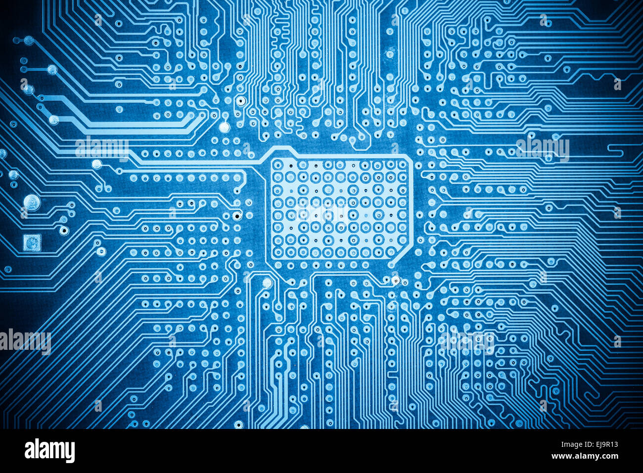 blue computer circuit board texture Stock Photo