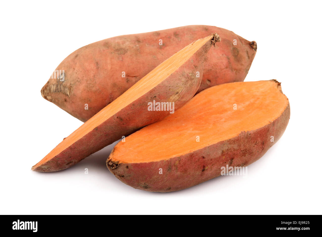 Sweet potato yam isolated over white background Stock Photo