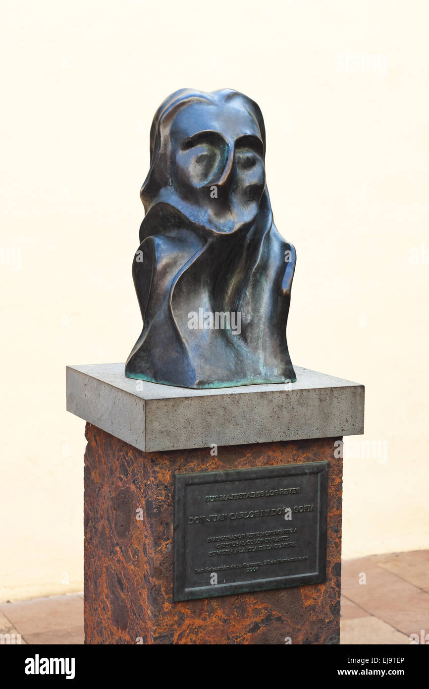 Sculpture in town San Sebastian - La Gomera Island - Canary Spain Stock Photo