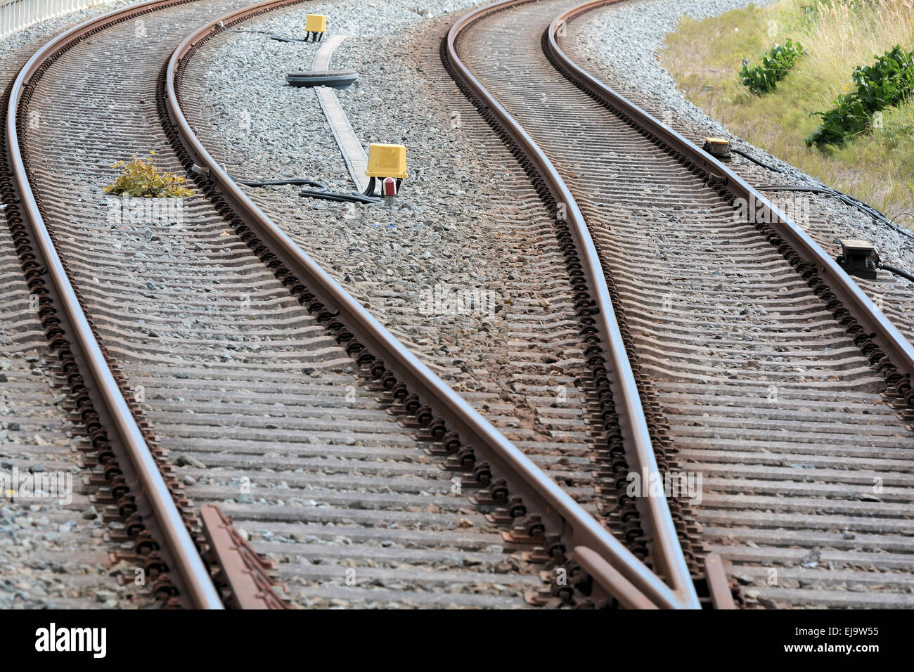 railroad tracks Stock Photo