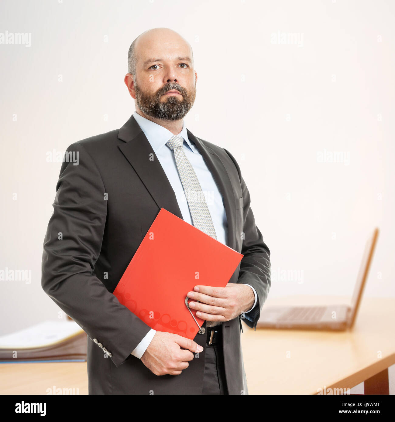 business man with red folder Stock Photo