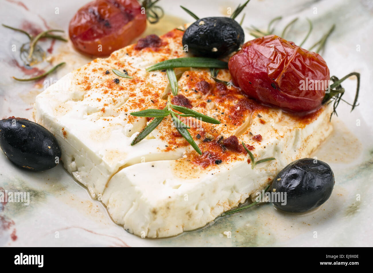 baked feta cheese Stock Photo Alamy