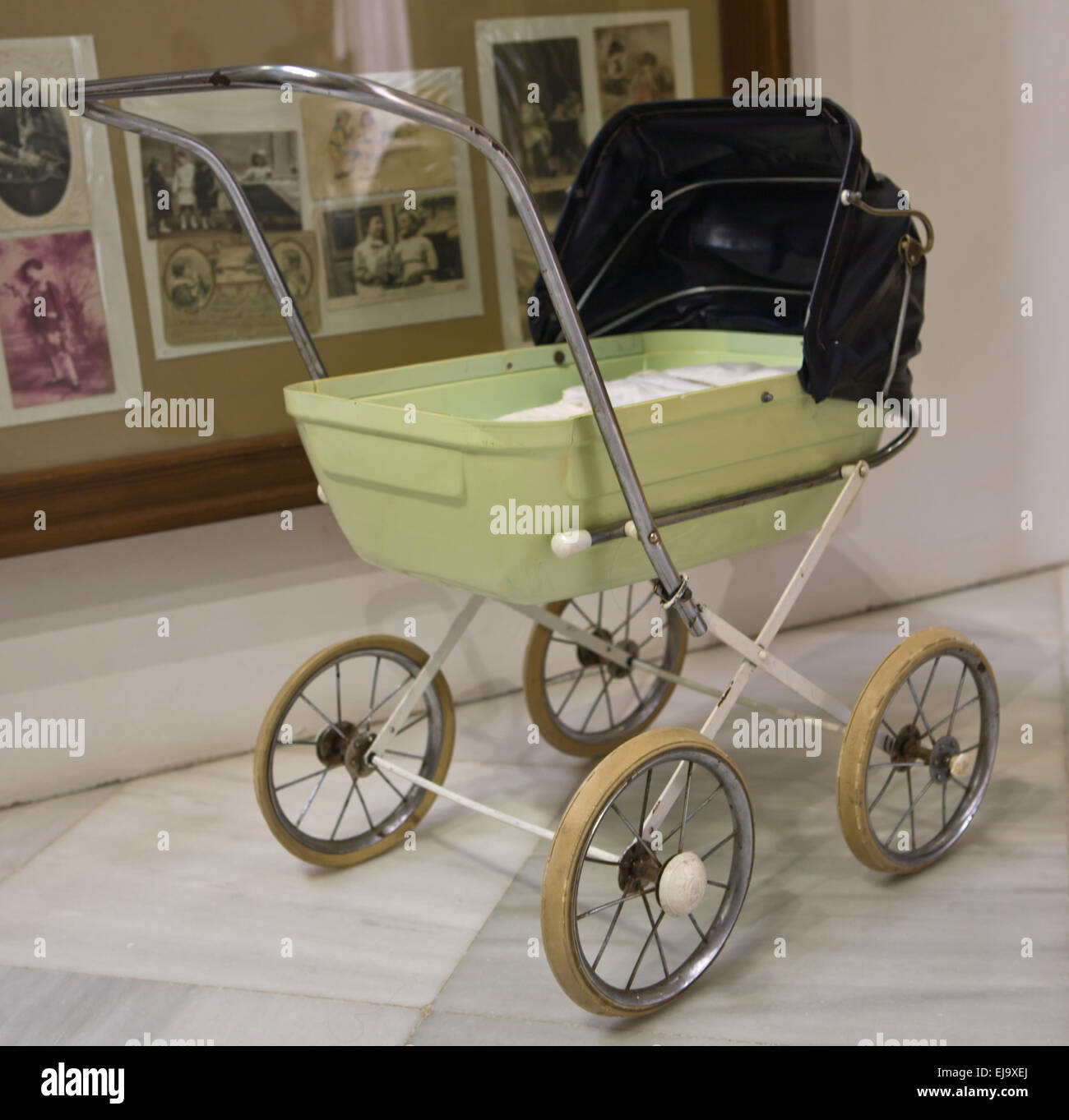 Vintage baby stroller, Badajoz, Spain Stock Photo