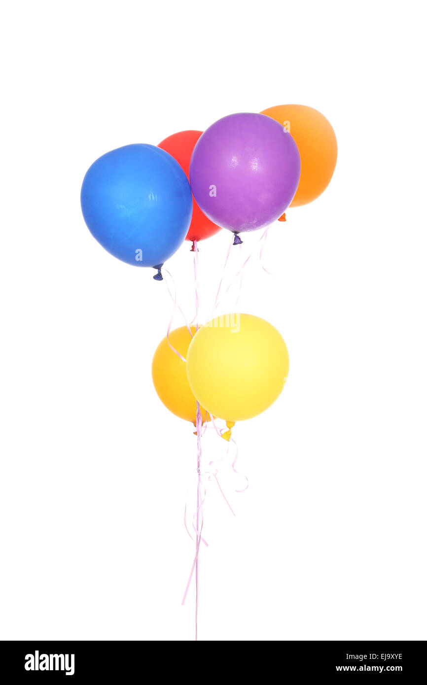 Colorful balloons isolated on a white background Stock Photo - Alamy
