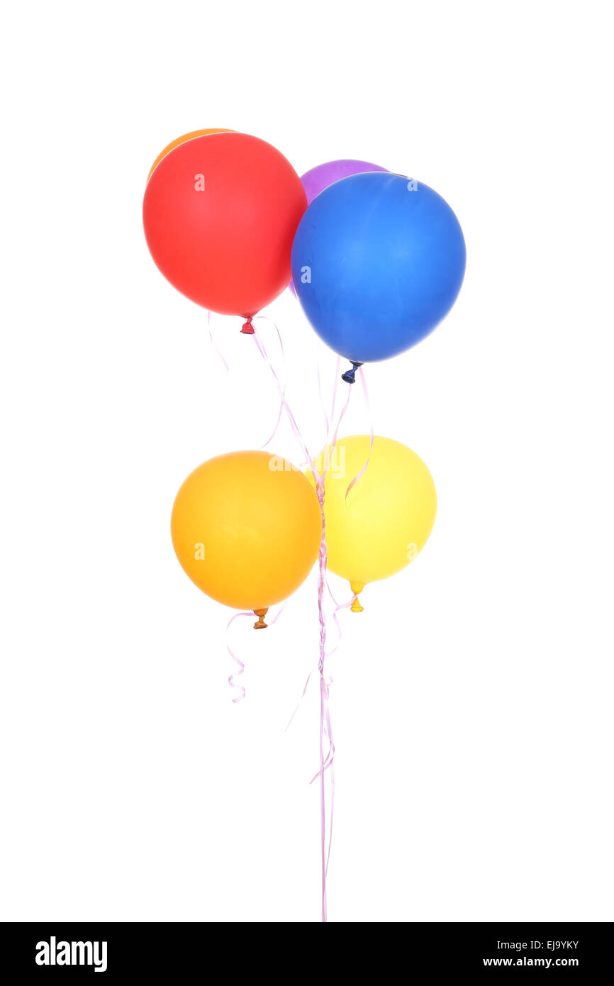 Colorful balloons isolated on a white background Stock Photo - Alamy