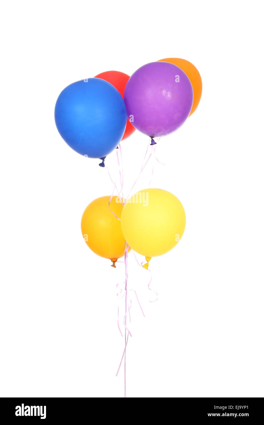 Colorful balloons isolated on a white background Stock Photo - Alamy