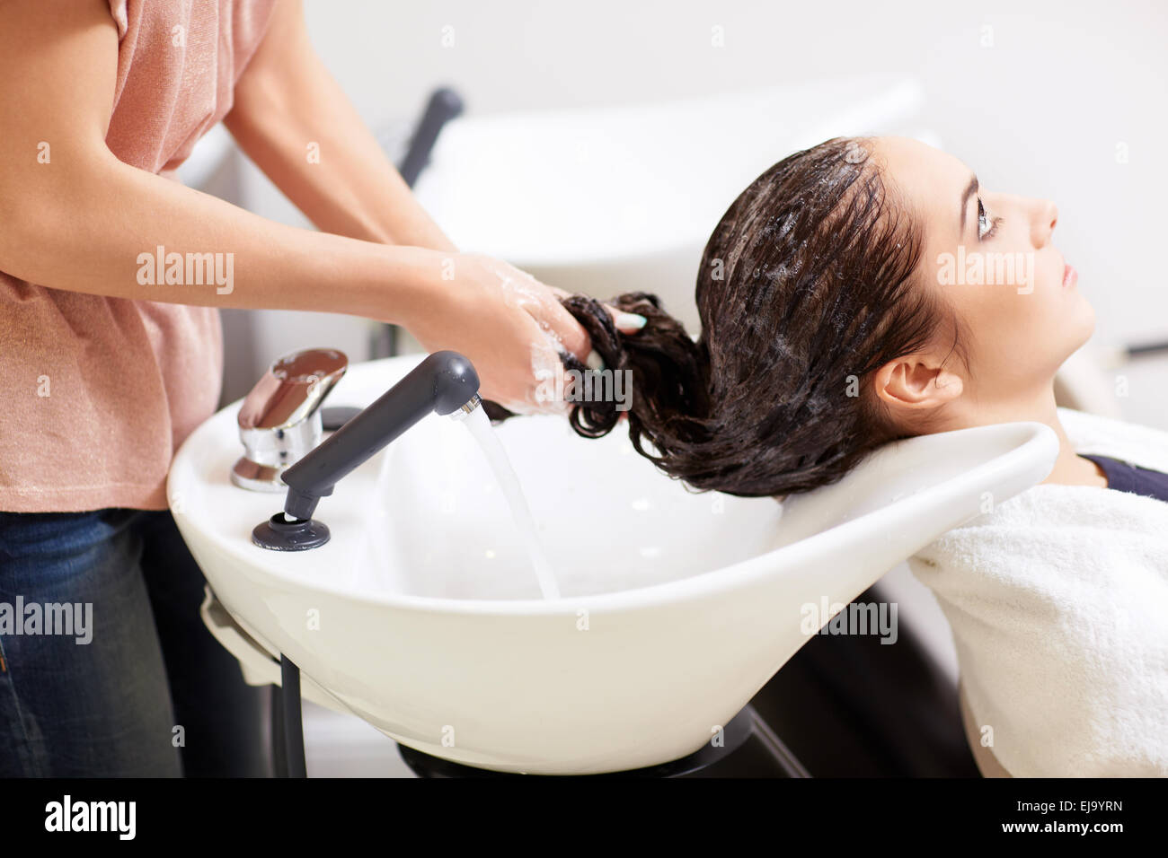 Treatment of hair Stock Photo