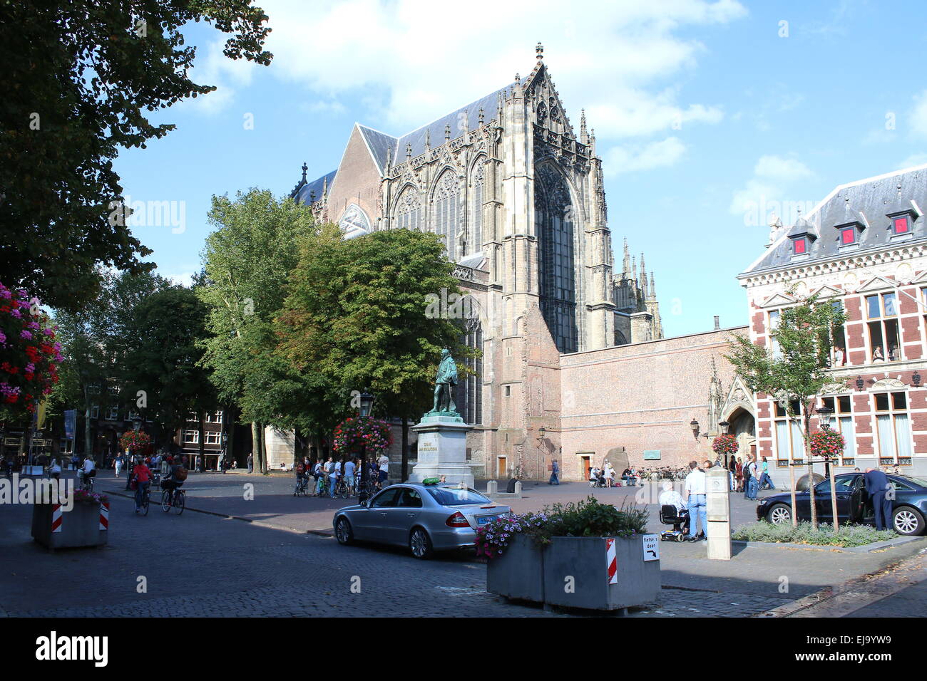 Exterior of the gothic Dom church or St. Martin's Cathedral at Domplein square in Utrecht, The Netherlands Stock Photo