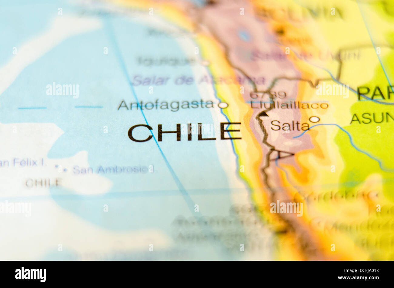 chile country on map Stock Photo