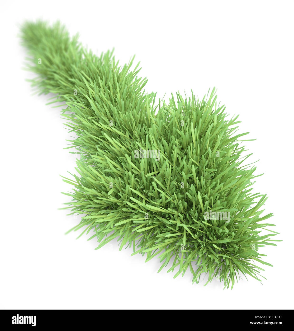 An arrow symbol made out of a patch of grass Stock Photo