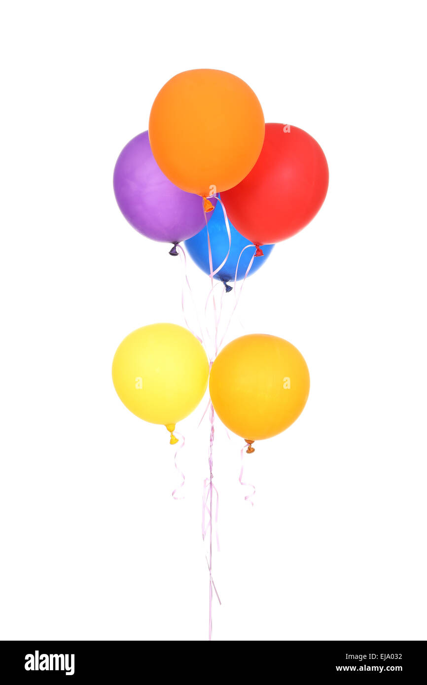 Colorful balloons isolated on a white background Stock Photo - Alamy