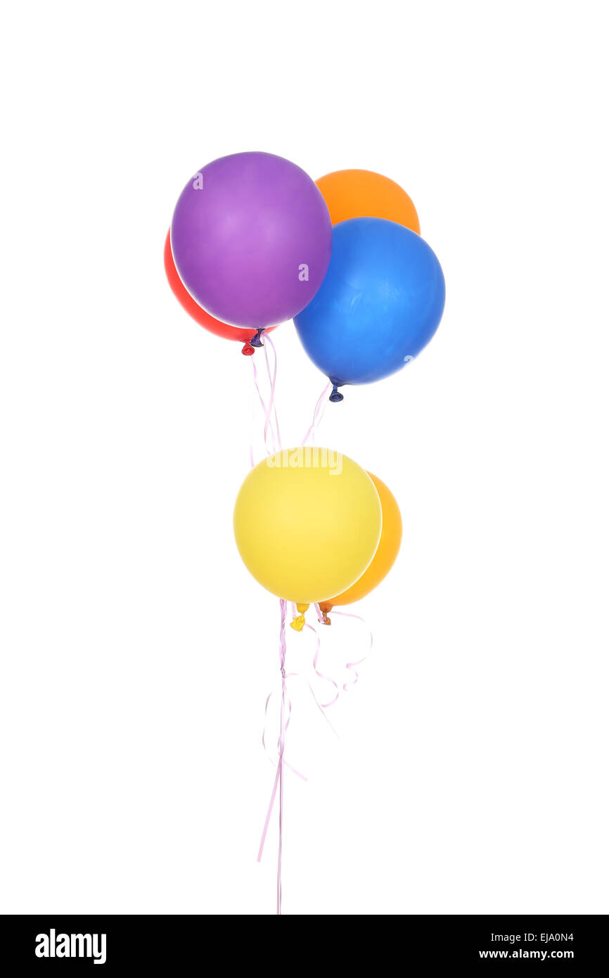 Colorful balloons isolated on a white background Stock Photo - Alamy