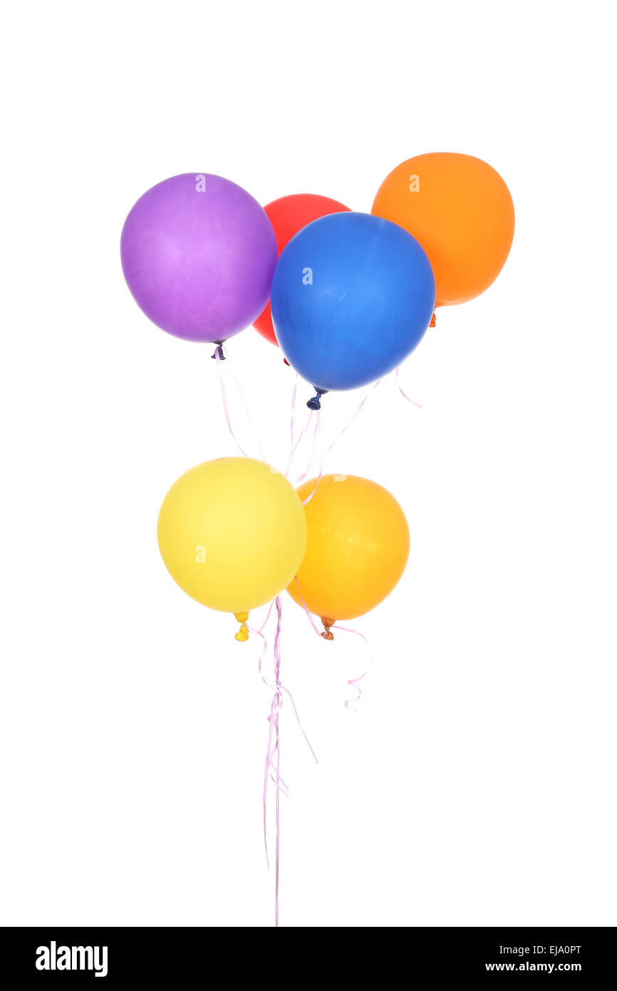 Colorful balloons isolated on a white background Stock Photo - Alamy