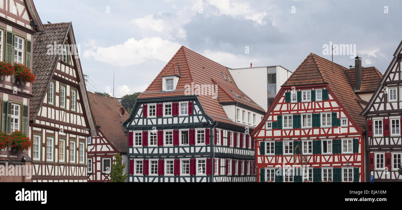 Half-timbered houses in Calw Stock Photo