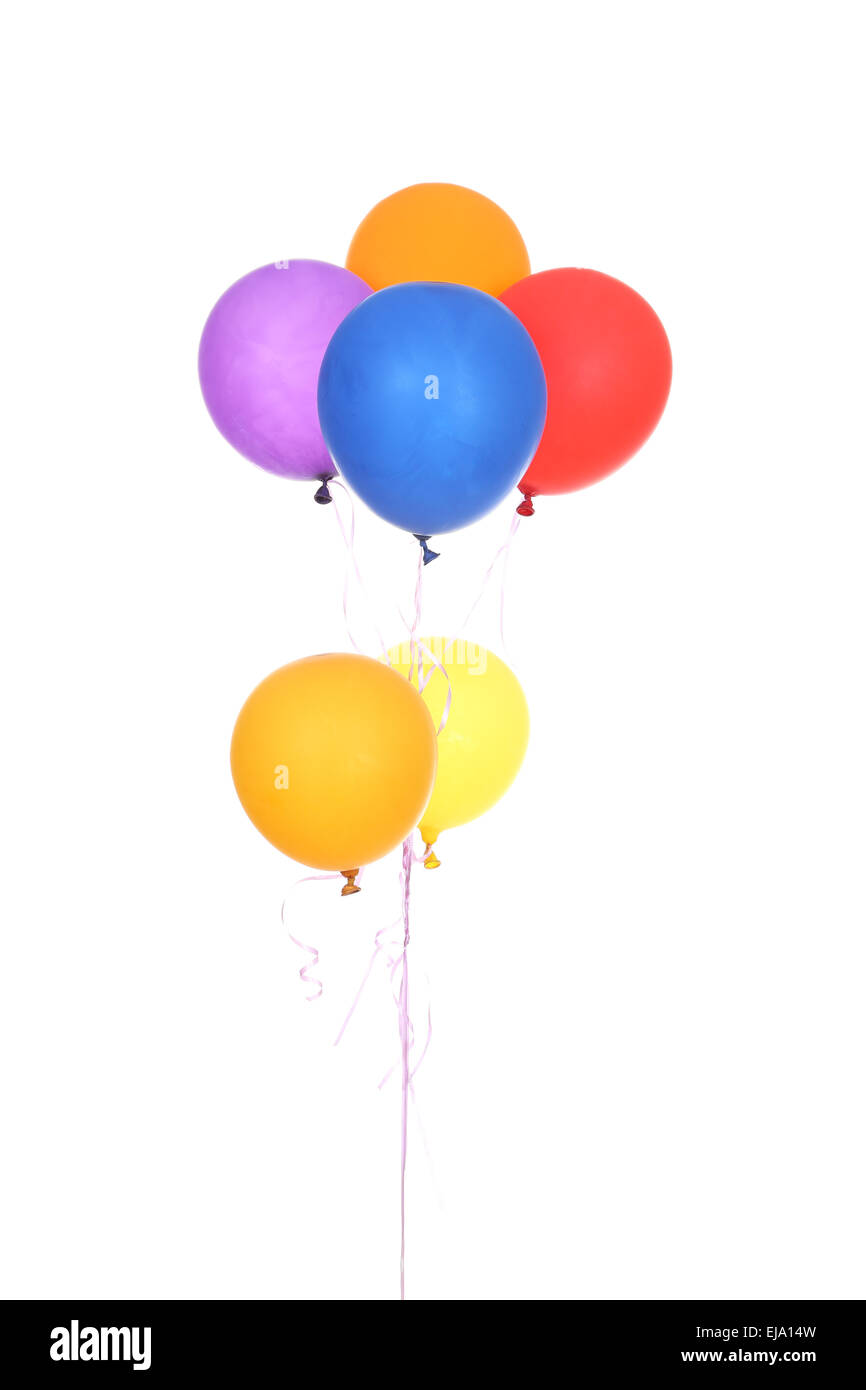 Colorful balloons isolated on a white background Stock Photo - Alamy