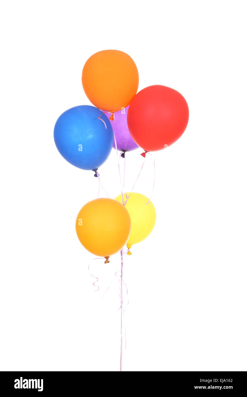 Colorful balloons isolated on a white background Stock Photo - Alamy