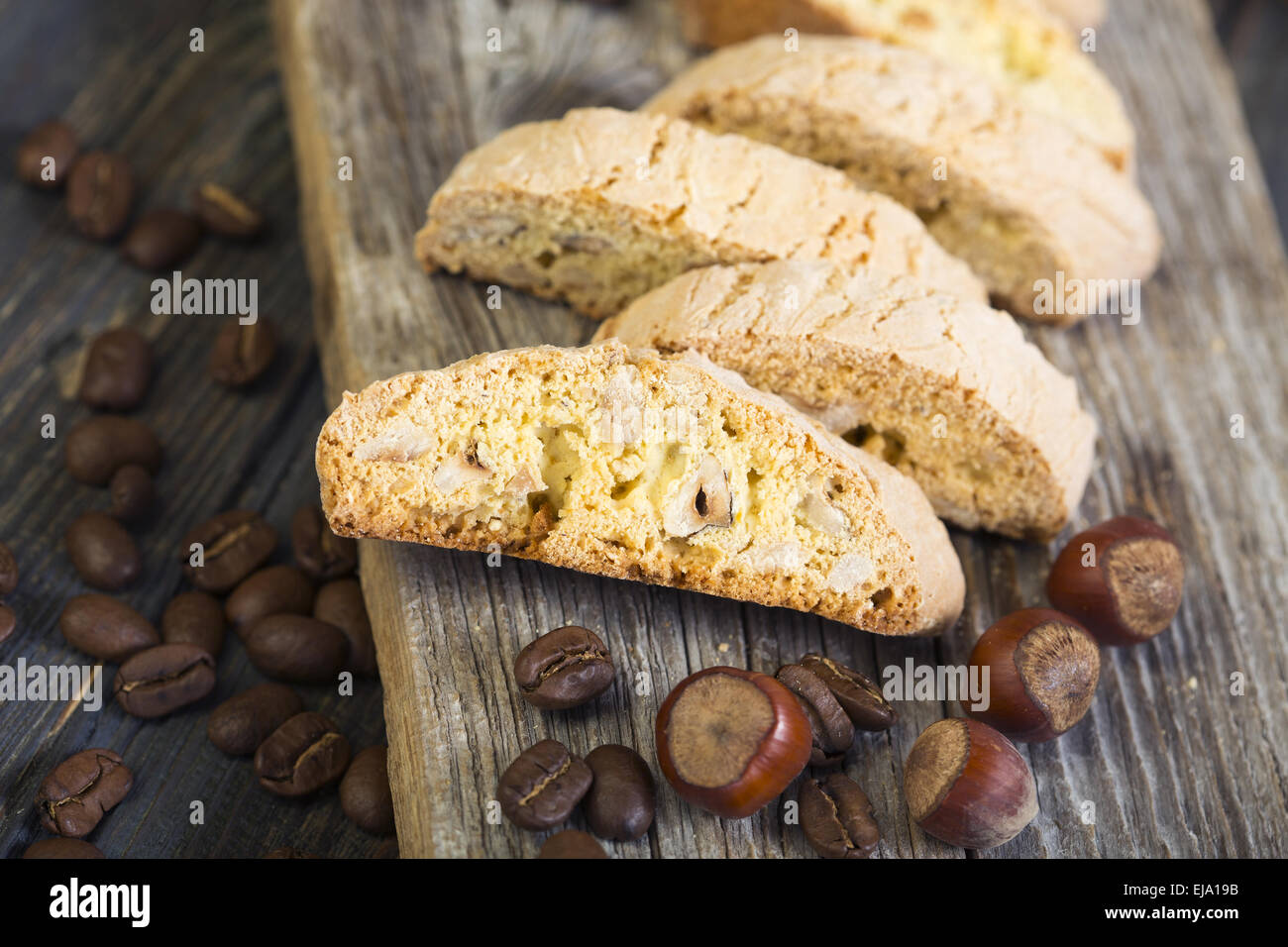 Biscotti and coffee beans Stock Photo Alamy
