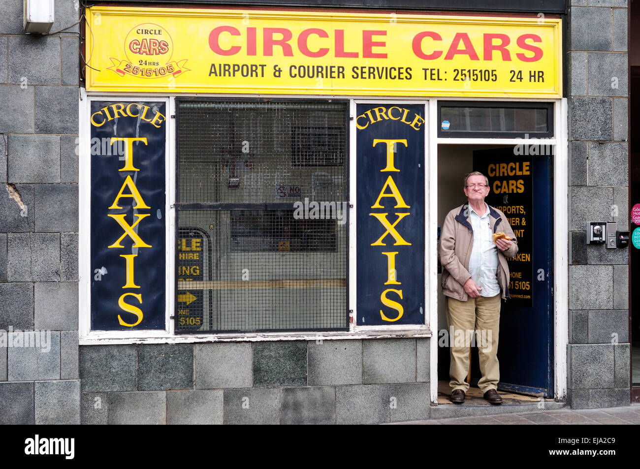 Taxi office Leicester City Center Stock Photo Alamy