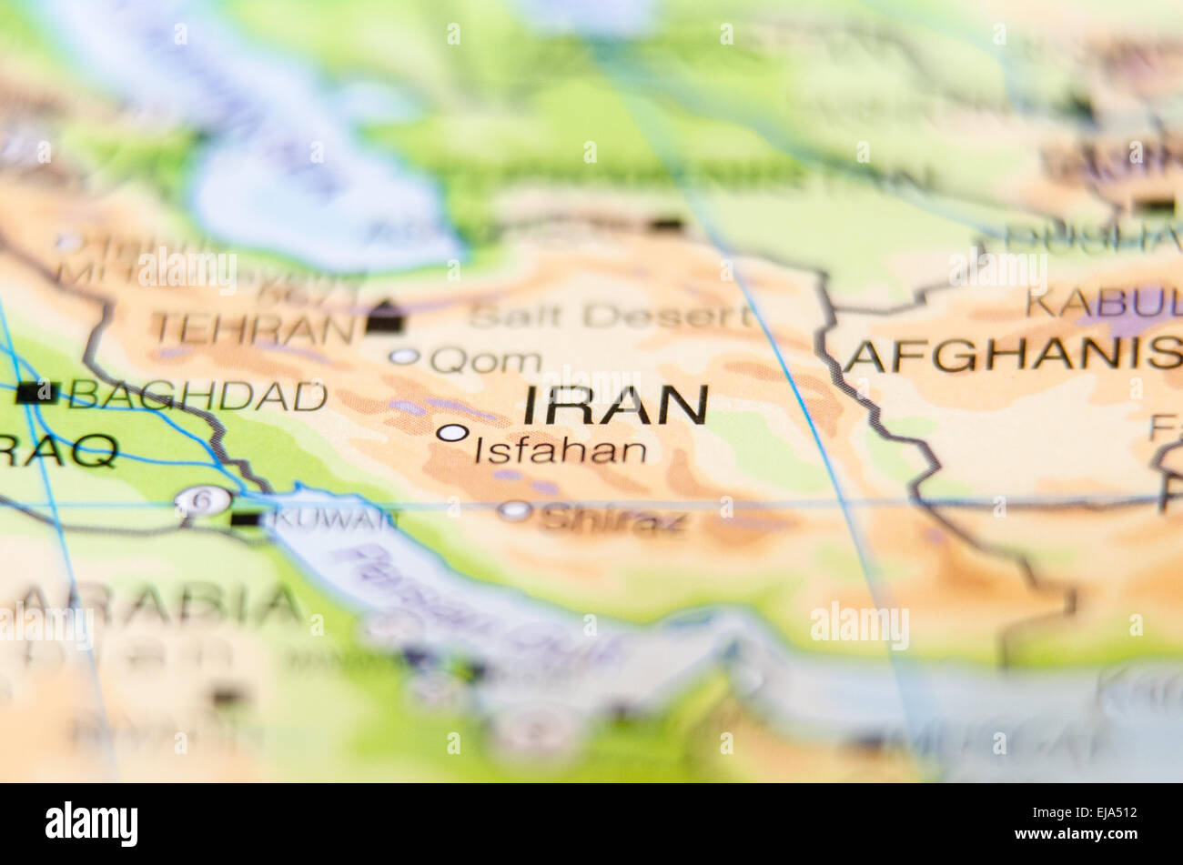 iran country on map Stock Photo