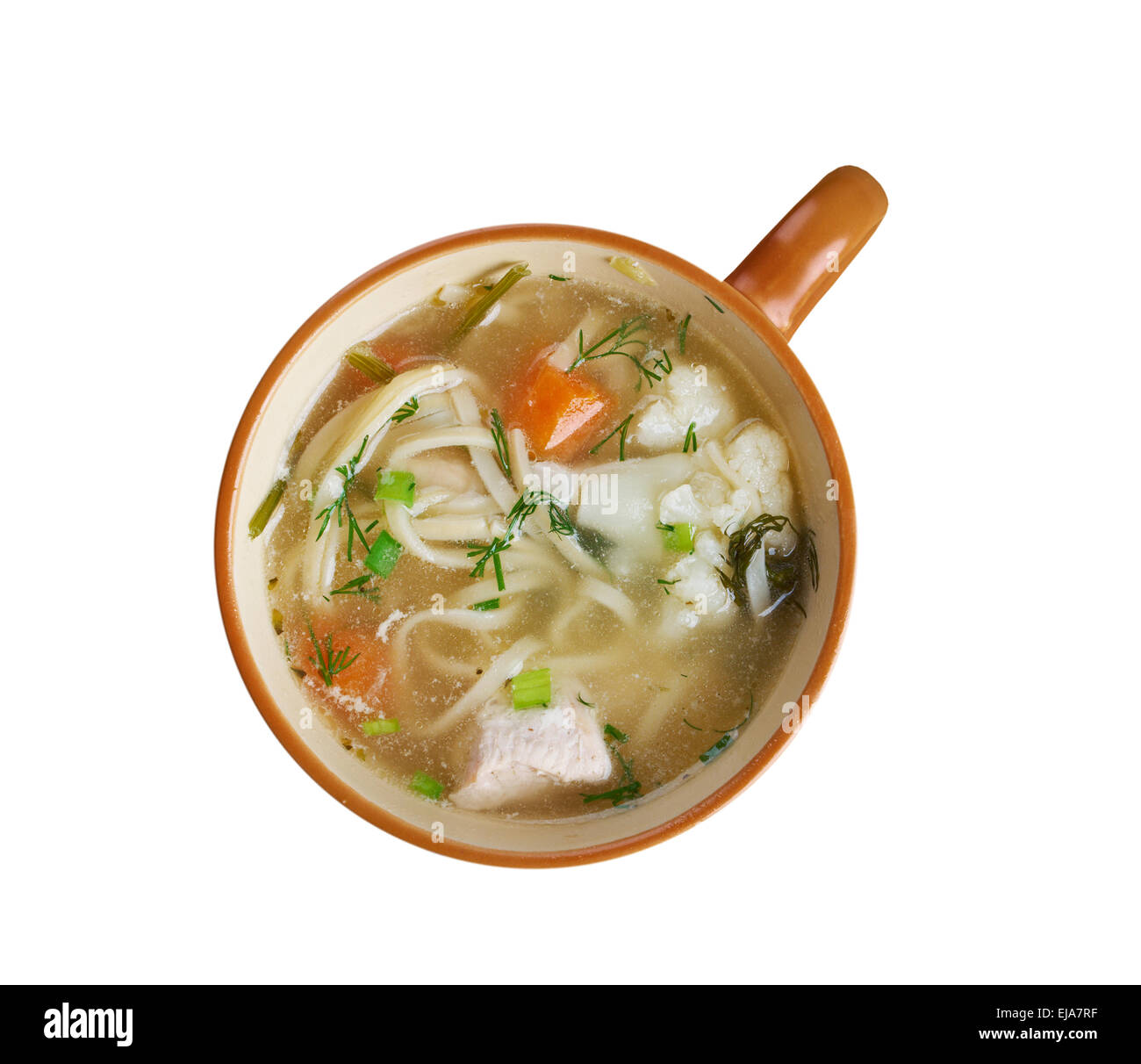 chicken noodle soup broth Stock Photo Alamy