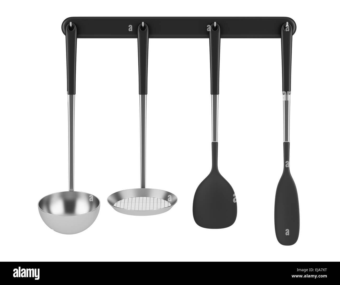 set of four kitchen utensils isolated on white background Stock Photo