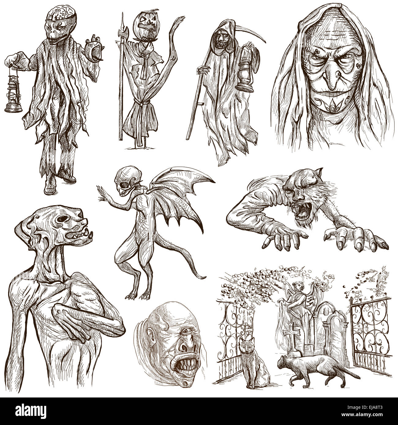 Image Of Monster Six Scary Art Creepy Drawings Horror Drawing – NBKomputer