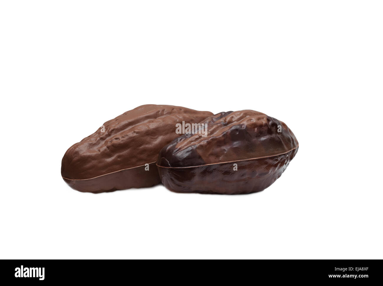Fruit of cocoa made from milk chocolate Stock Photo