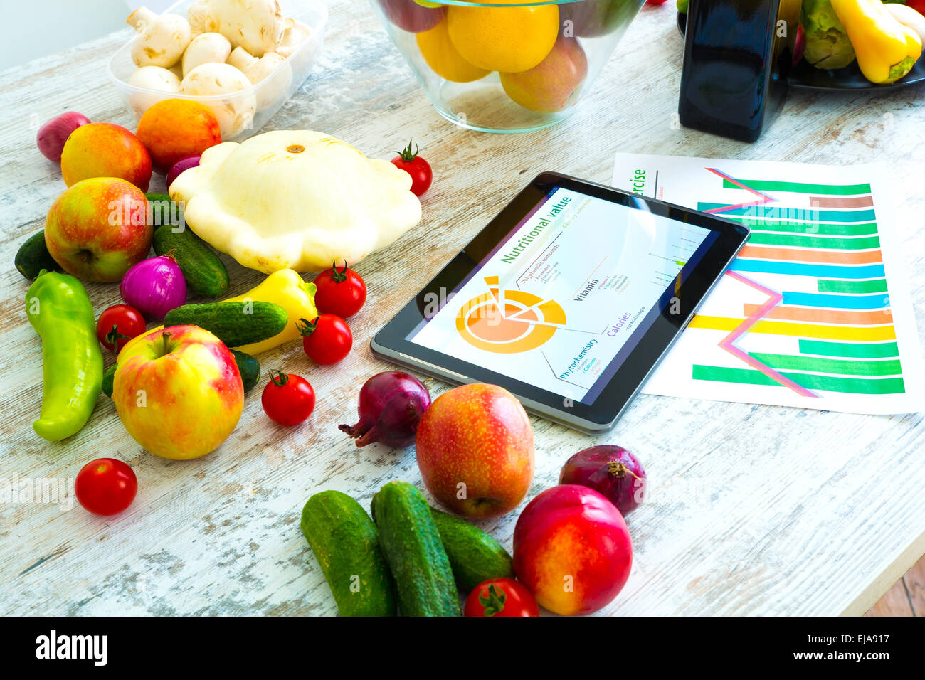 Healthy nutrition and Software guidance Stock Photo - Alamy