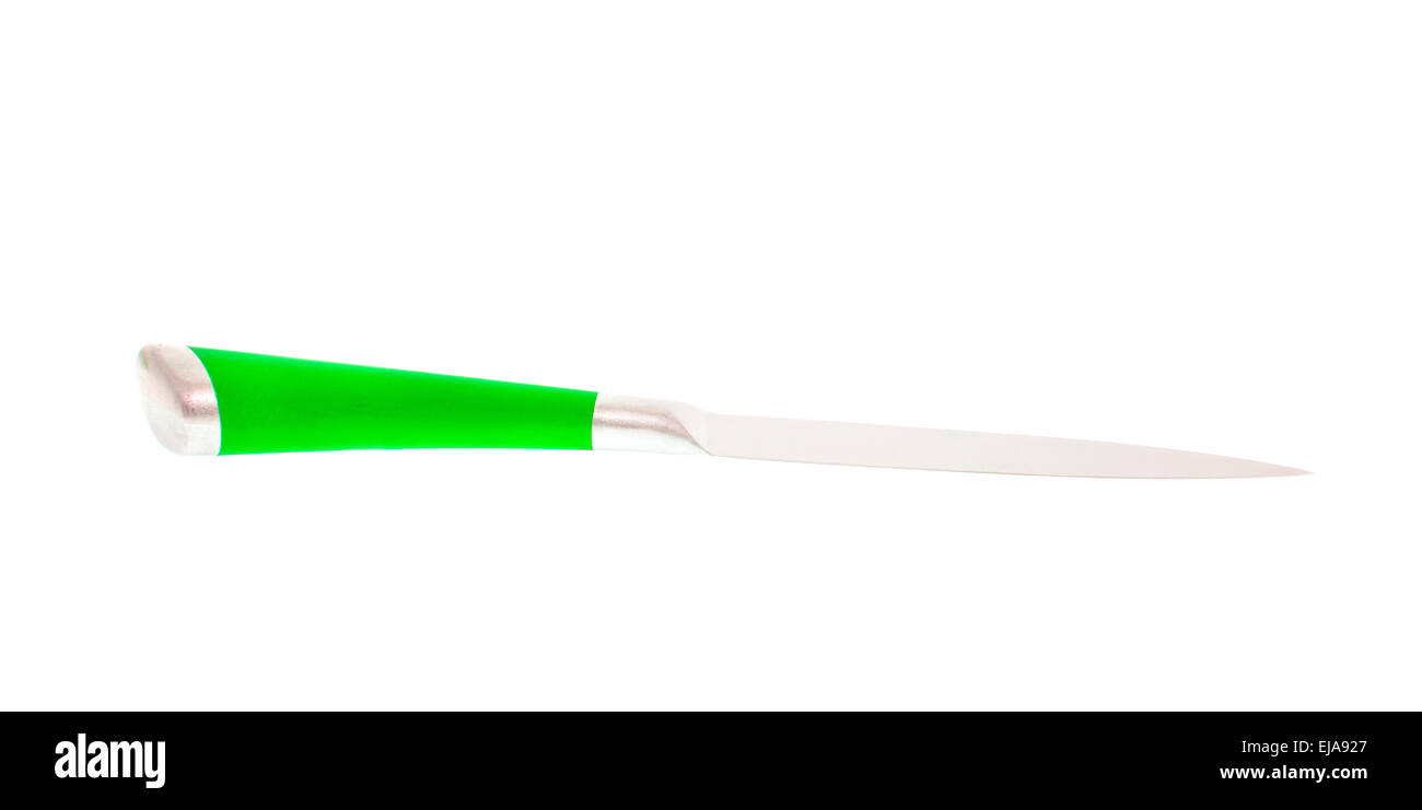Green Steel Kitchen Knife. Isolated on White Background Stock Photo Alamy