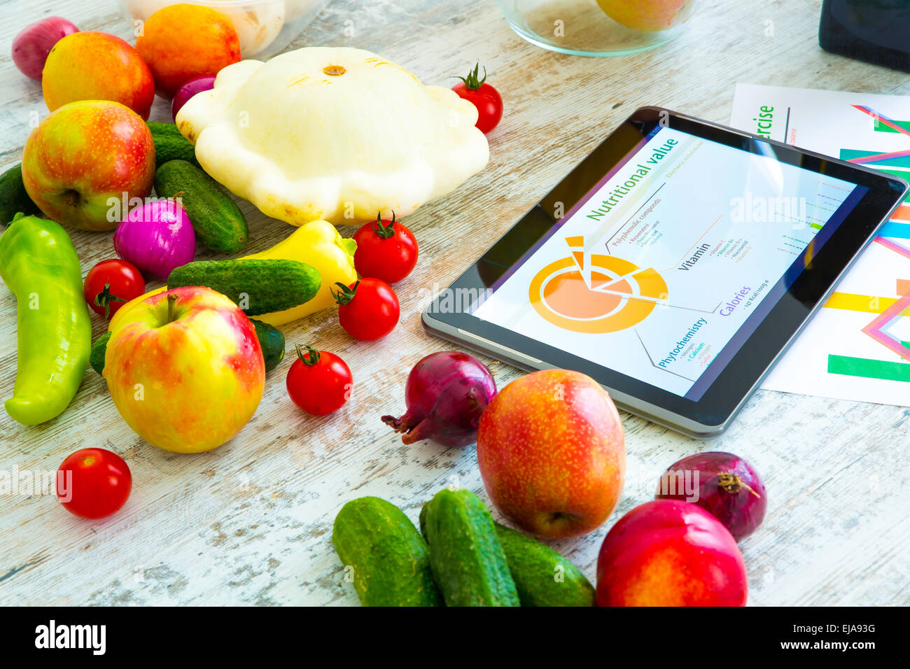 Healthy nutrition and Software guidance Stock Photo - Alamy